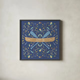 Otomi Lake III Dark by Veronique Charron. Shown in a sleek black glass frame for a contemporary gallery look. Available as an archival giclee rolled canvas, fine art paper, or poster print. SKU 46450a.