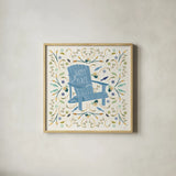 Otomi Lake IV by Veronique Charron. Shown in a natural wood glass frame for a timeless modern aesthetic. Available as an archival giclee rolled canvas, fine art paper, or poster print. SKU 46440a.