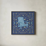 Otomi Lake IV Dark by Veronique Charron. Shown in a sleek black glass frame for a contemporary gallery look. Available as an archival giclee rolled canvas, fine art paper, or poster print. SKU 46451a.
