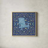 Otomi Lake IV Dark by Veronique Charron. Shown in a natural wood glass frame for a timeless modern aesthetic. Available as an archival giclee rolled canvas, fine art paper, or poster print. SKU 46451a.