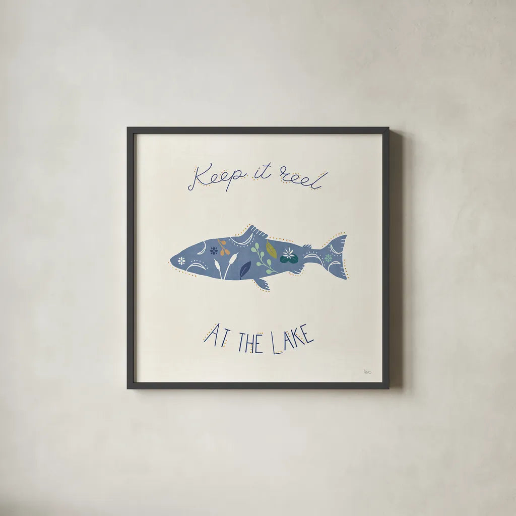 Otomi Lake IX by Veronique Charron. Shown in a sleek black glass frame for a contemporary gallery look. Available as an archival giclee rolled canvas, fine art paper, or poster print. SKU 46445a.