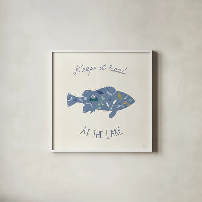 Otomi Lake IXB by Veronique Charron. Shown in a crisp white glass frame for a clean and minimalist style. Available as an archival giclee rolled canvas, fine art paper, or poster print. SKU 48355a.