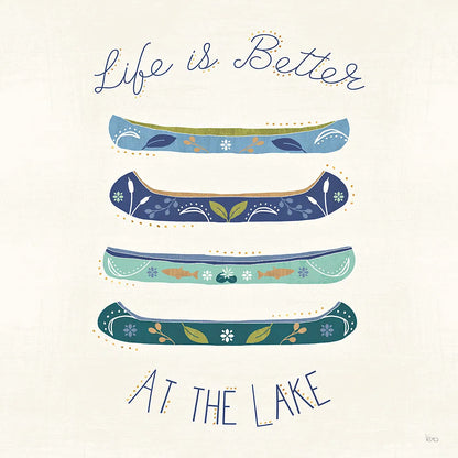 Otomi Lake VI Canoes by Veronique Charron. SKU 48353a. Archival Giclee Fine art print for wall decor.