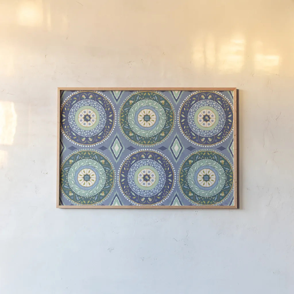 Otomi Lake X by Veronique Charron. shown as a paper print in a natural frame. Available as a archival giclee rolled canvas, fine art paper, or poster print. SKU 46446i.