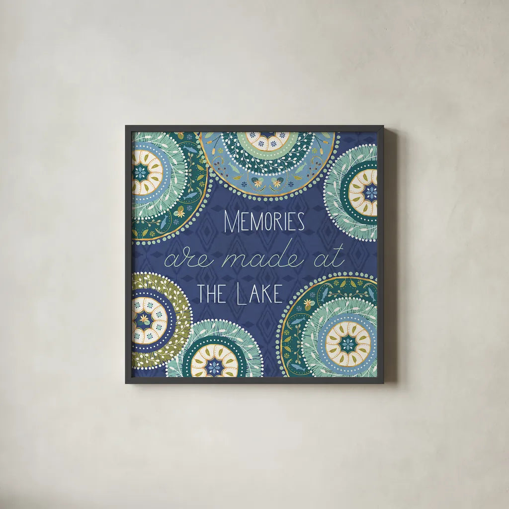 Otomi Lake XV by Veronique Charron. Shown in a sleek black glass frame for a contemporary gallery look. Available as an archival giclee rolled canvas, fine art paper, or poster print. SKU 48359a.