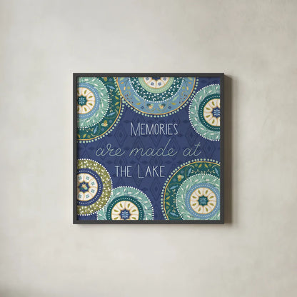 Otomi Lake XV by Veronique Charron. Shown in a sleek black glass frame for a contemporary gallery look. Available as an archival giclee rolled canvas, fine art paper, or poster print. SKU 48359a.