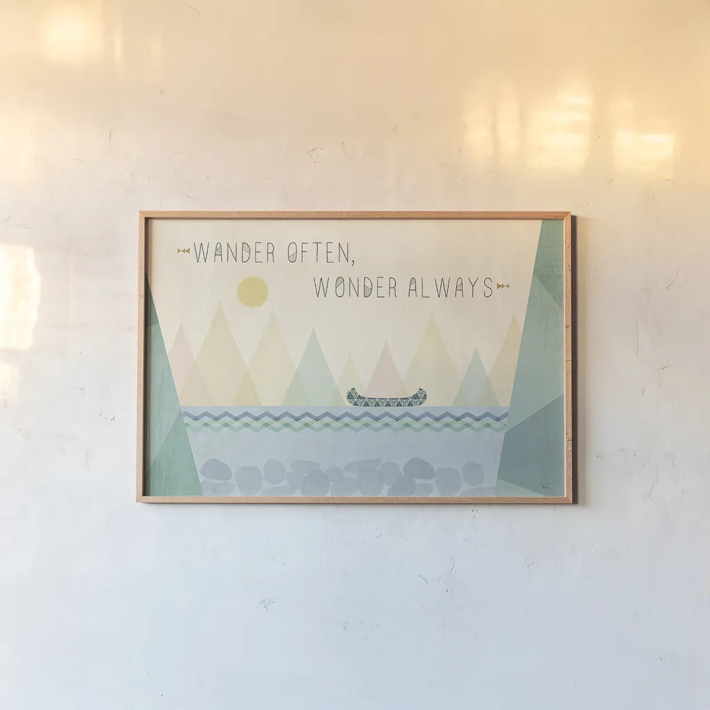 Outdoor Geo I by Veronique Charron. shown as a paper print in a natural frame. Available as a archival giclee rolled canvas, fine art paper, or poster print. SKU 36760i.