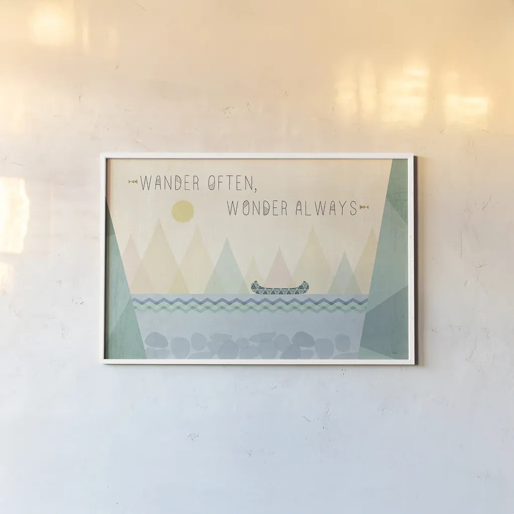 Outdoor Geo I by Veronique Charron. shown as a paper print in a white frame. Available as a archival giclee rolled canvas, fine art paper, or poster print. SKU 36760i.