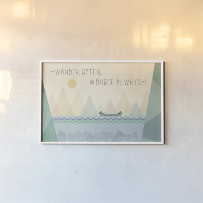 Outdoor Geo I by Veronique Charron. shown as a paper print in a white frame. Available as a archival giclee rolled canvas, fine art paper, or poster print. SKU 36760i.