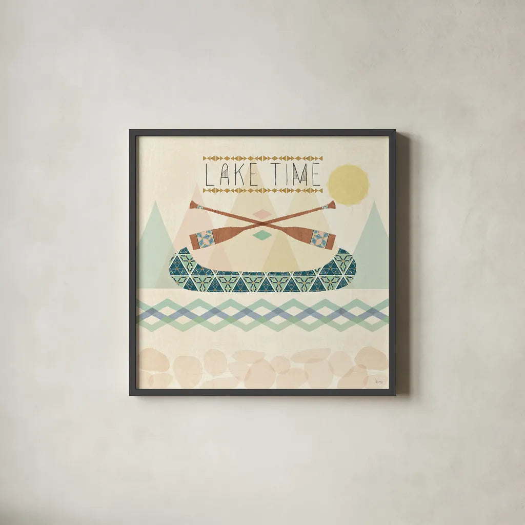 Outdoor Geo IV by Veronique Charron. Shown in a sleek black glass frame for a contemporary gallery look. Available as an archival giclee rolled canvas, fine art paper, or poster print. SKU 36763a.