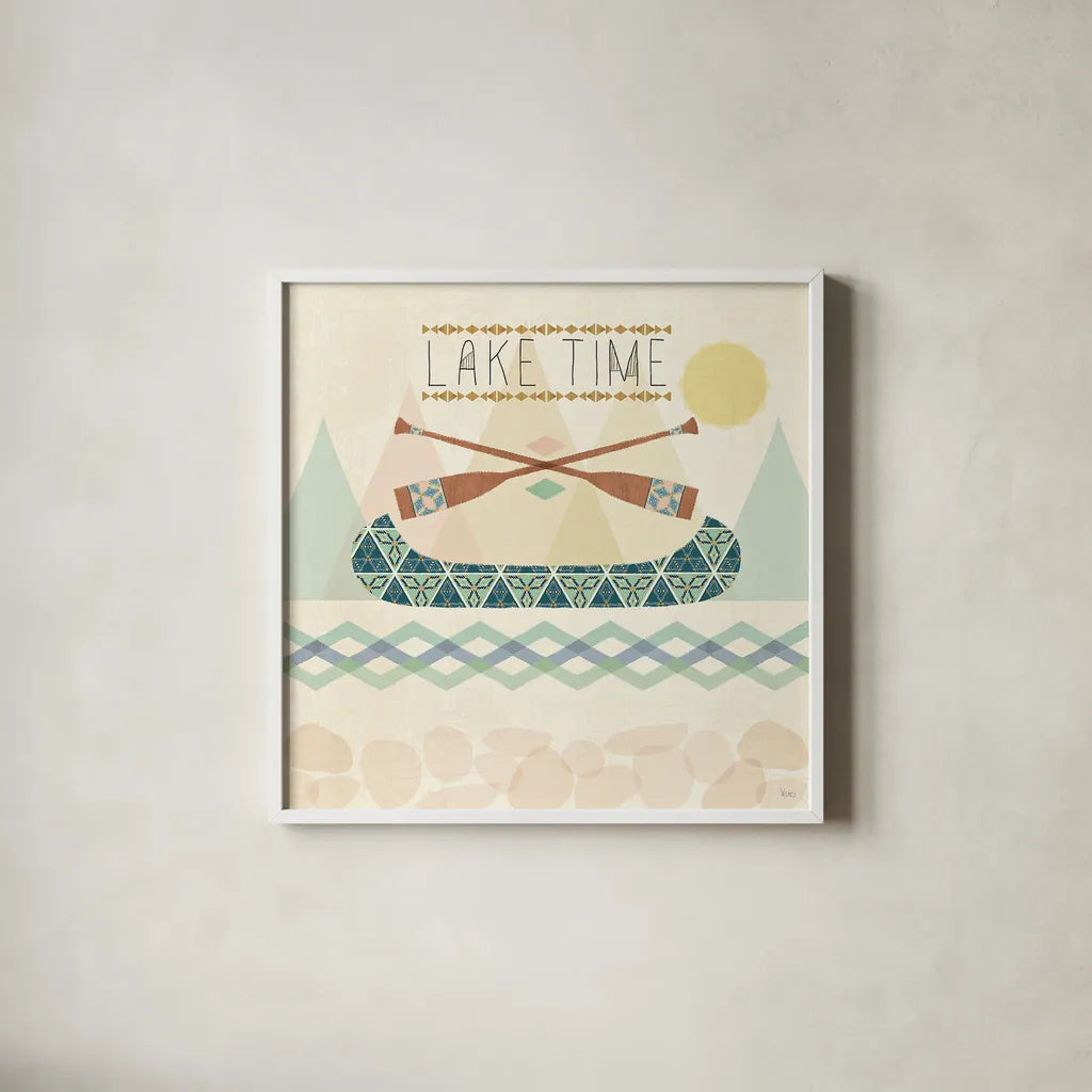 Outdoor Geo IV by Veronique Charron. Shown in a crisp white glass frame for a clean and minimalist style. Available as an archival giclee rolled canvas, fine art paper, or poster print. SKU 36763a.