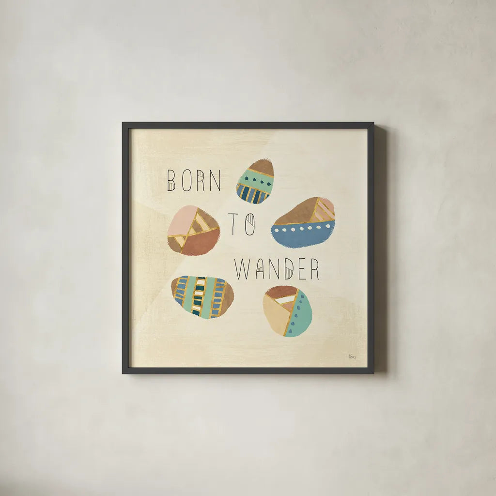 Outdoor Geo IX by Veronique Charron. Shown in a sleek black glass frame for a contemporary gallery look. Available as an archival giclee rolled canvas, fine art paper, or poster print. SKU 36768a.