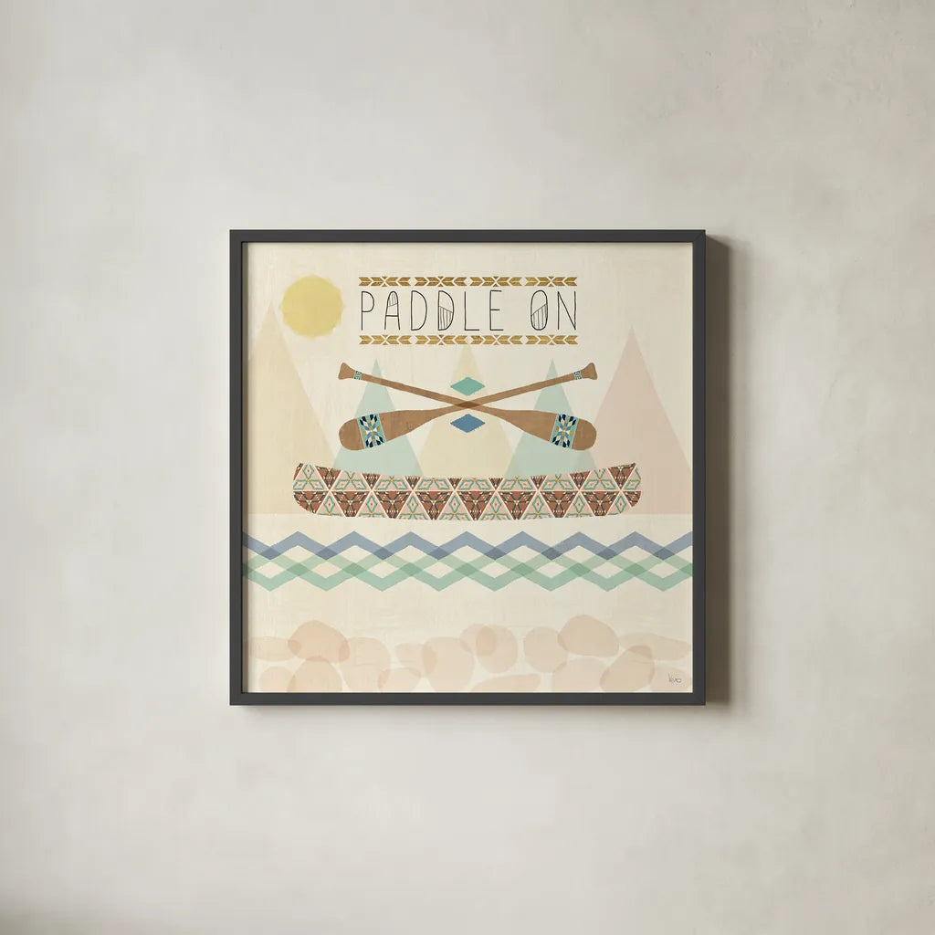 Outdoor Geo V by Veronique Charron. Shown in a sleek black glass frame for a contemporary gallery look. Available as an archival giclee rolled canvas, fine art paper, or poster print. SKU 36764a.