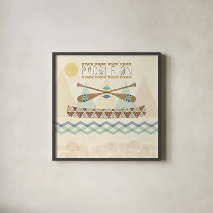 Outdoor Geo V by Veronique Charron. Shown in a sleek black glass frame for a contemporary gallery look. Available as an archival giclee rolled canvas, fine art paper, or poster print. SKU 36764a.