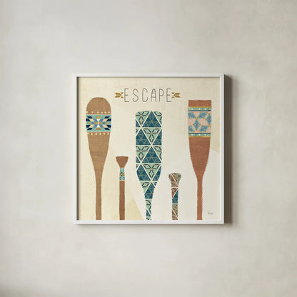 Outdoor Geo VI by Veronique Charron. Shown in a crisp white glass frame for a clean and minimalist style. Available as an archival giclee rolled canvas, fine art paper, or poster print. SKU 36765a.