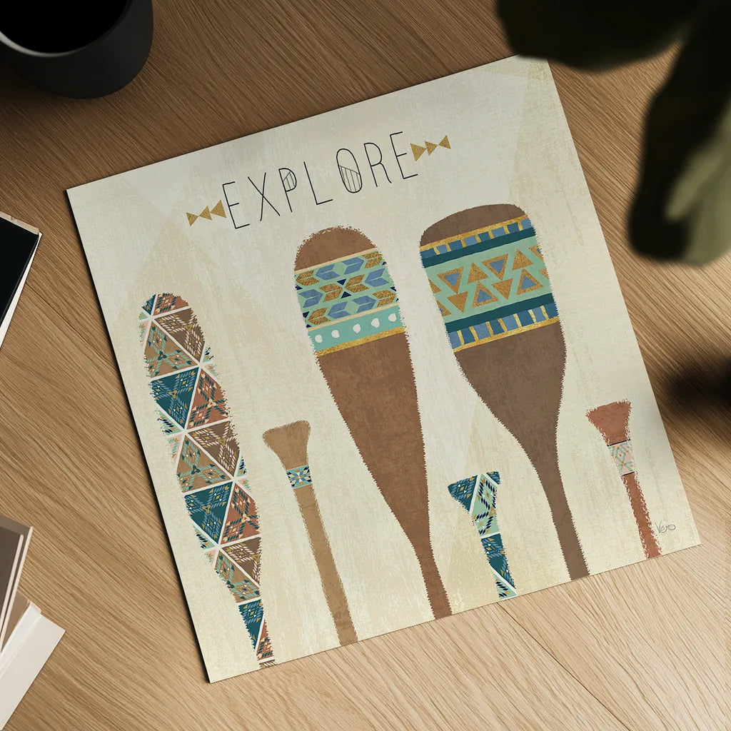 Outdoor Geo VII by Veronique Charron. Shown as a detailed flat fine art print, highlighting archival giclee quality. Available as an archival giclee rolled canvas, fine art paper, or poster print. SKU 36766a.