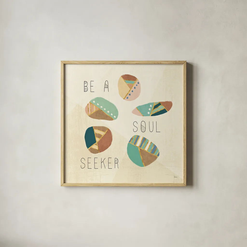 Outdoor Geo VIII by Veronique Charron. Shown in a natural wood glass frame for a timeless modern aesthetic. Available as an archival giclee rolled canvas, fine art paper, or poster print. SKU 36767a.