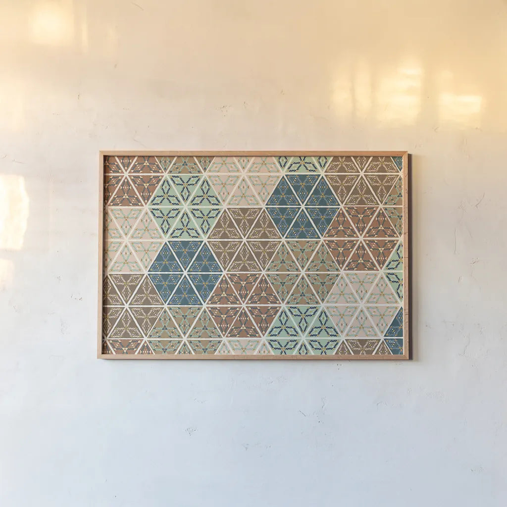 Outdoor Geo XI by Veronique Charron. shown as a paper print in a natural frame. Available as a archival giclee rolled canvas, fine art paper, or poster print. SKU 36770i.