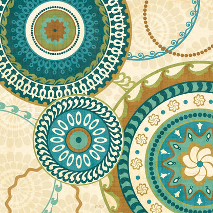 Owl Forest Suzani I by Veronique Charron. SKU 9069a. Archival Giclee Fine art print for wall decor.