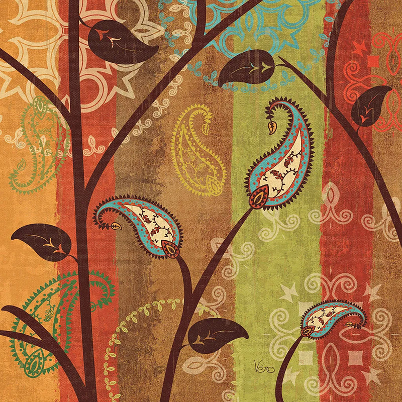 Paisley Garden I by Veronique Charron. SKU 9312a. Archival Giclee Fine art print for wall decor.