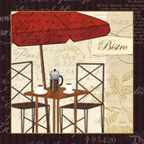 Petit Cafe II with Border by Veronique Charron. SKU 3286a. Archival Giclee Fine art print for wall decor.