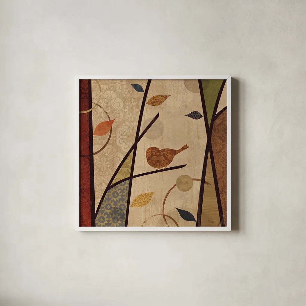 Pieces of Nature I Spice by Veronique Charron. Shown in a crisp white glass frame for a clean and minimalist style. Available as an archival giclee rolled canvas, fine art paper, or poster print. SKU 15968a.