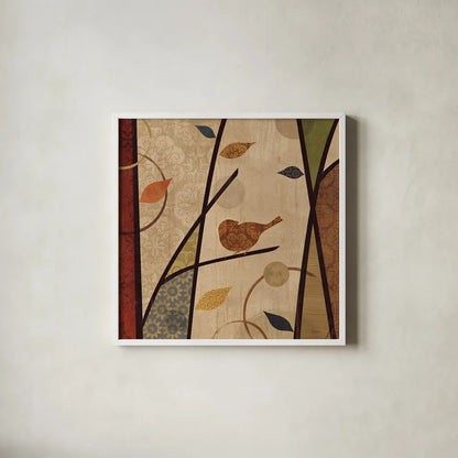 Pieces of Nature I Spice by Veronique Charron. Shown in a crisp white glass frame for a clean and minimalist style. Available as an archival giclee rolled canvas, fine art paper, or poster print. SKU 15968a.