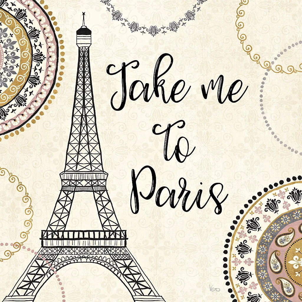 Romance in Paris I by Veronique Charron. SKU 33556a. Archival Giclee Fine art print for wall decor.