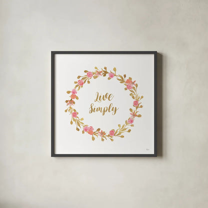 Say it Simply I White by Veronique Charron. Shown in a sleek black glass frame for a contemporary gallery look. Available as an archival giclee rolled canvas, fine art paper, or poster print. SKU 68500a.