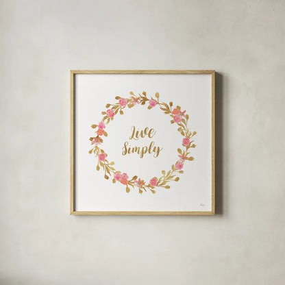 Say it Simply I White by Veronique Charron. Shown in a natural wood glass frame for a timeless modern aesthetic. Available as an archival giclee rolled canvas, fine art paper, or poster print. SKU 68500a.