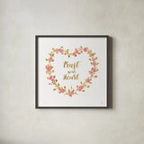 Say it Simply II White by Veronique Charron. Shown in a sleek black glass frame for a contemporary gallery look. Available as an archival giclee rolled canvas, fine art paper, or poster print. SKU 68501a.