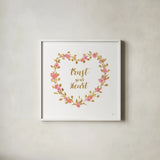 Say it Simply II White by Veronique Charron. Shown in a crisp white glass frame for a clean and minimalist style. Available as an archival giclee rolled canvas, fine art paper, or poster print. SKU 68501a.