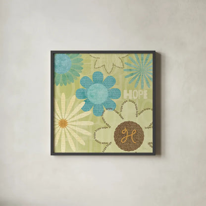 Say it with Flowers I by Veronique Charron. Shown in a sleek black glass frame for a contemporary gallery look. Available as an archival giclee rolled canvas, fine art paper, or poster print. SKU 6631a.