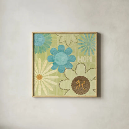 Say it with Flowers I by Veronique Charron. Shown in a natural wood glass frame for a timeless modern aesthetic. Available as an archival giclee rolled canvas, fine art paper, or poster print. SKU 6631a.