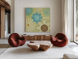 Say it with Flowers I by Veronique Charron. Shown as extra-large giant wall art in a modern living room. Available as an archival giclee rolled canvas, fine art paper, or poster print. SKU 6631a.