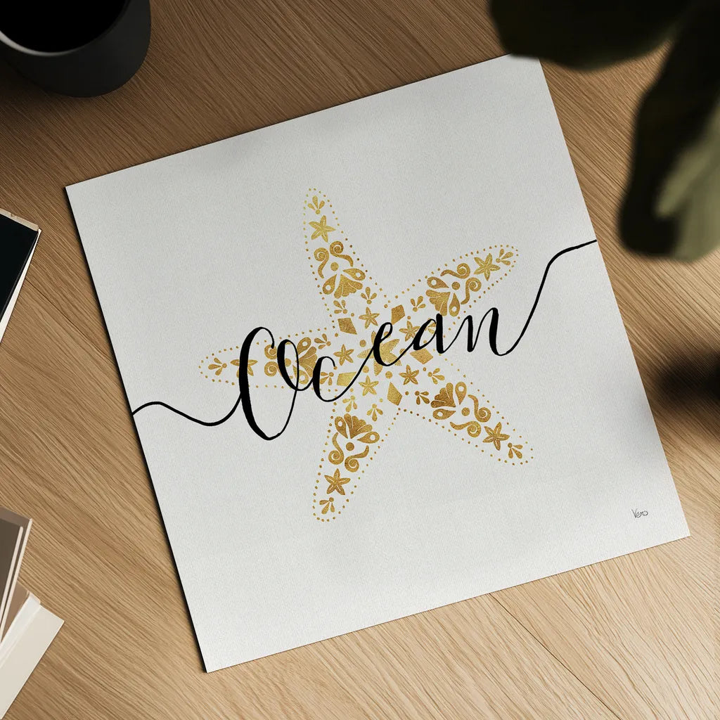 Sea Charms I by Veronique Charron. Shown as a detailed flat fine art print, highlighting archival giclee quality. Available as an archival giclee rolled canvas, fine art paper, or poster print. SKU 31990a.