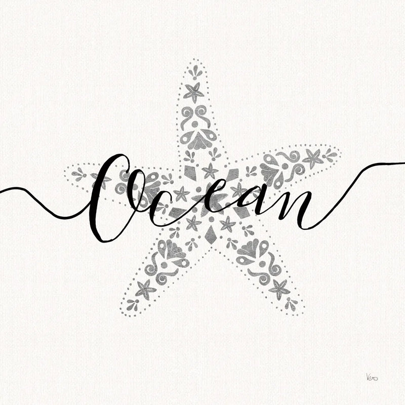 Sea Charms I Silver by Veronique Charron. SKU 63493a. Archival Giclee Fine art print for wall decor.