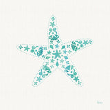 Sea Charms I Teal no Words by Veronique Charron. SKU 33000a. Archival Giclee Fine art print for wall decor.