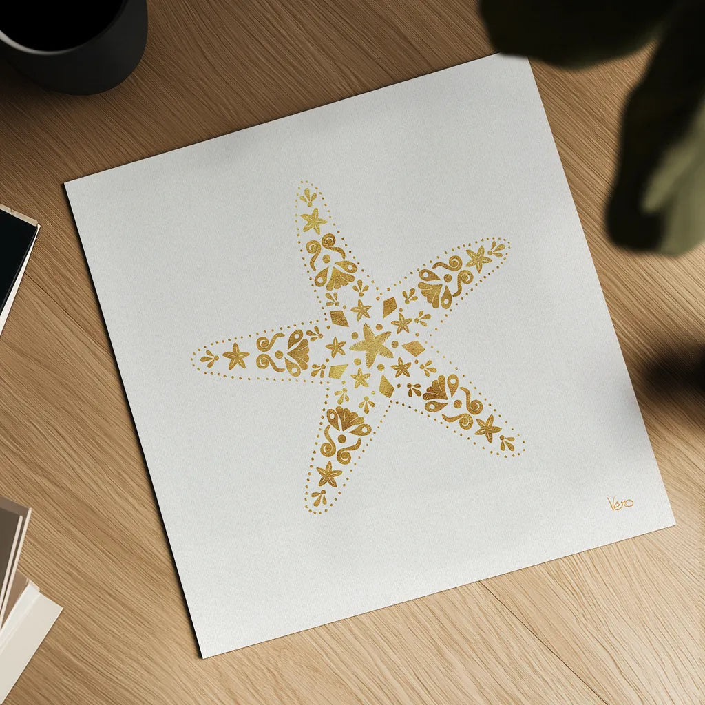 Sea Charms I no Words by Veronique Charron. Shown as a detailed flat fine art print, highlighting archival giclee quality. Available as an archival giclee rolled canvas, fine art paper, or poster print. SKU 32996a.