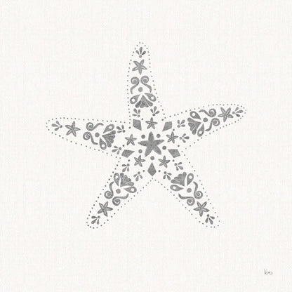 Sea Charms I no Words Silver by Veronique Charron. SKU 63489a. Archival Giclee Fine art print for wall decor.