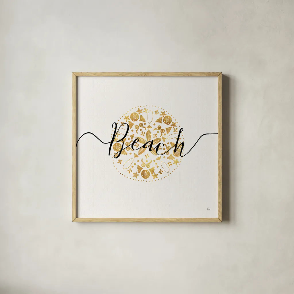 Sea Charms II by Veronique Charron. Shown in a natural wood glass frame for a timeless modern aesthetic. Available as an archival giclee rolled canvas, fine art paper, or poster print. SKU 31991a.