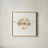 Sea Charms II by Veronique Charron. Shown in a natural wood glass frame for a timeless modern aesthetic. Available as an archival giclee rolled canvas, fine art paper, or poster print. SKU 31991a.