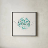 Sea Charms II Gray Words by Veronique Charron. Shown in a sleek black glass frame for a contemporary gallery look. Available as an archival giclee rolled canvas, fine art paper, or poster print. SKU 33608a.