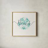 Sea Charms II Gray Words by Veronique Charron. Shown in a natural wood glass frame for a timeless modern aesthetic. Available as an archival giclee rolled canvas, fine art paper, or poster print. SKU 33608a.