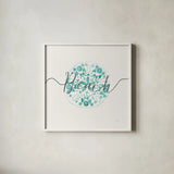 Sea Charms II Gray Words by Veronique Charron. Shown in a crisp white glass frame for a clean and minimalist style. Available as an archival giclee rolled canvas, fine art paper, or poster print. SKU 33608a.