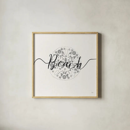 Sea Charms II Silver by Veronique Charron. Shown in a natural wood glass frame for a timeless modern aesthetic. Available as an archival giclee rolled canvas, fine art paper, or poster print. SKU 63494a.