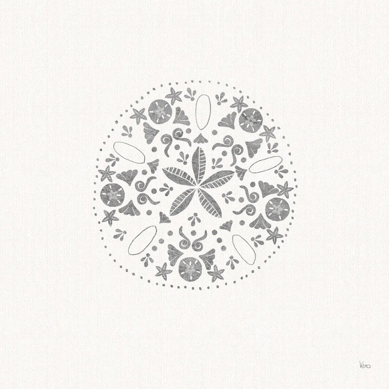 Sea Charms II no Words Silver by Veronique Charron. SKU 63490a. Archival Giclee Fine art print for wall decor.