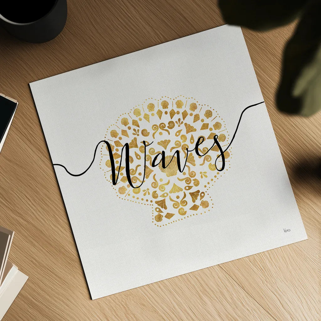 Sea Charms III by Veronique Charron. Shown as a detailed flat fine art print, highlighting archival giclee quality. Available as an archival giclee rolled canvas, fine art paper, or poster print. SKU 31992a.