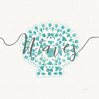 Sea Charms III Gray Words by Veronique Charron. SKU 33609a. Archival Giclee Fine art print for wall decor.