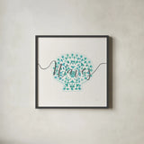 Sea Charms III Gray Words by Veronique Charron. Shown in a sleek black glass frame for a contemporary gallery look. Available as an archival giclee rolled canvas, fine art paper, or poster print. SKU 33609a.